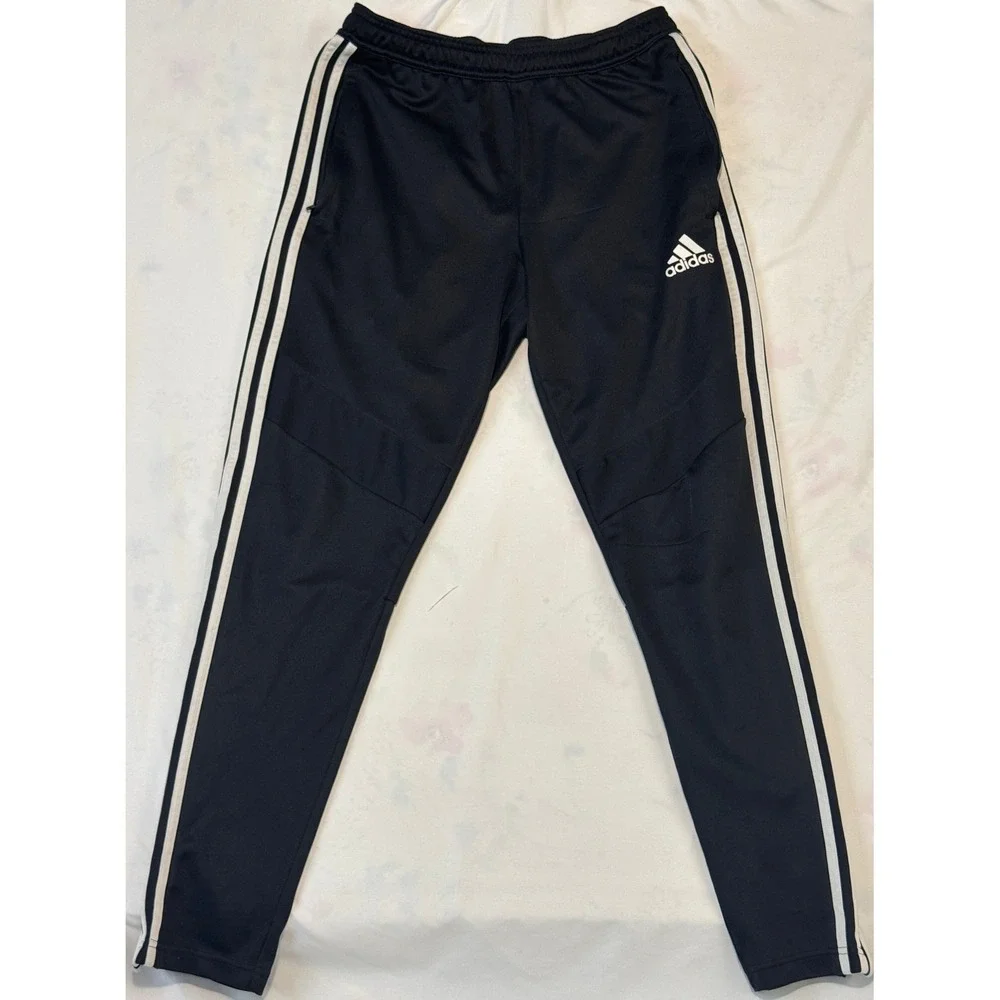 Adidas Tiro 17 Training Pants Mens Medium Black White Stripes Soccer Joggers